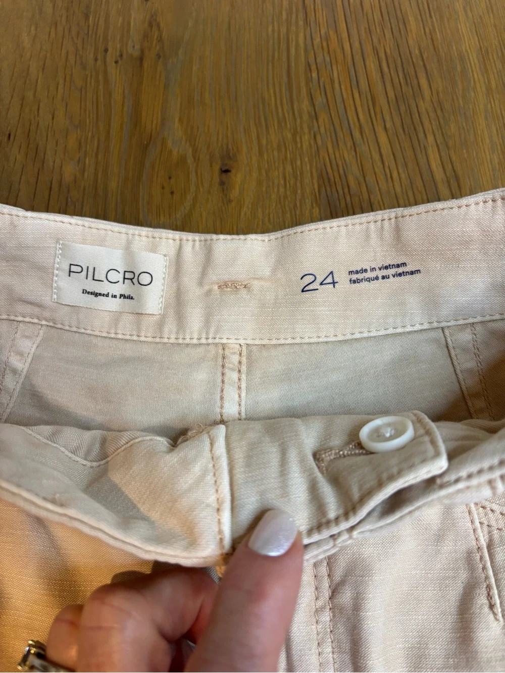 We the Free Good Luck mid rise Barrel jeans Light Cream Relaxed Utility Pants